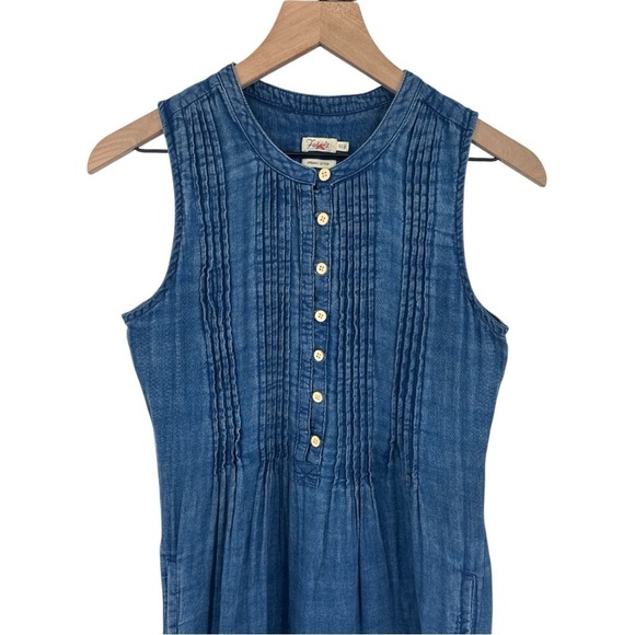 Faherty Isha Basketweave Dress in Indigo Denim Size XS - Picture 5 of 11
